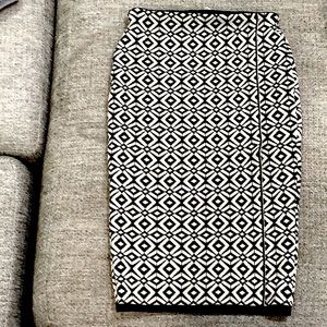 Black and white pencil skirt.